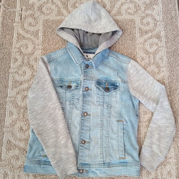 Abercrombie & Fitch Other - Abercrombie Kids Jean Jacket Girls Size Small S 7 / 8 Distressed Hooded